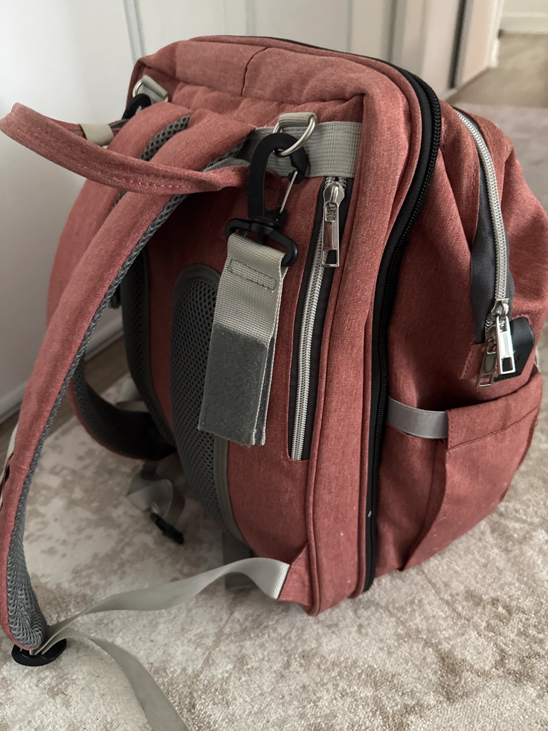 Midibeini Diaper Bag Backpack - Rose Red - photo 2