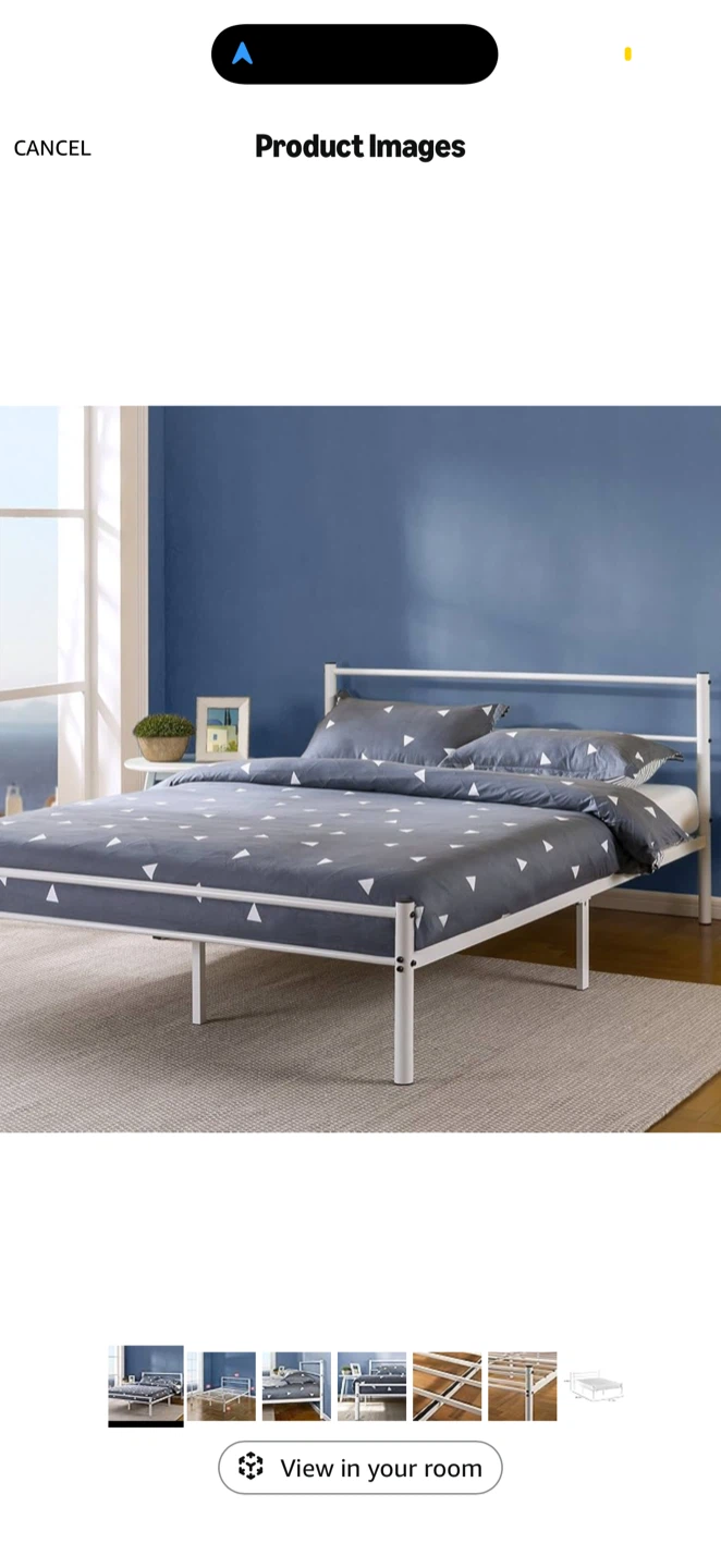 White Metal Bed Frame - Queen Size - photo 2