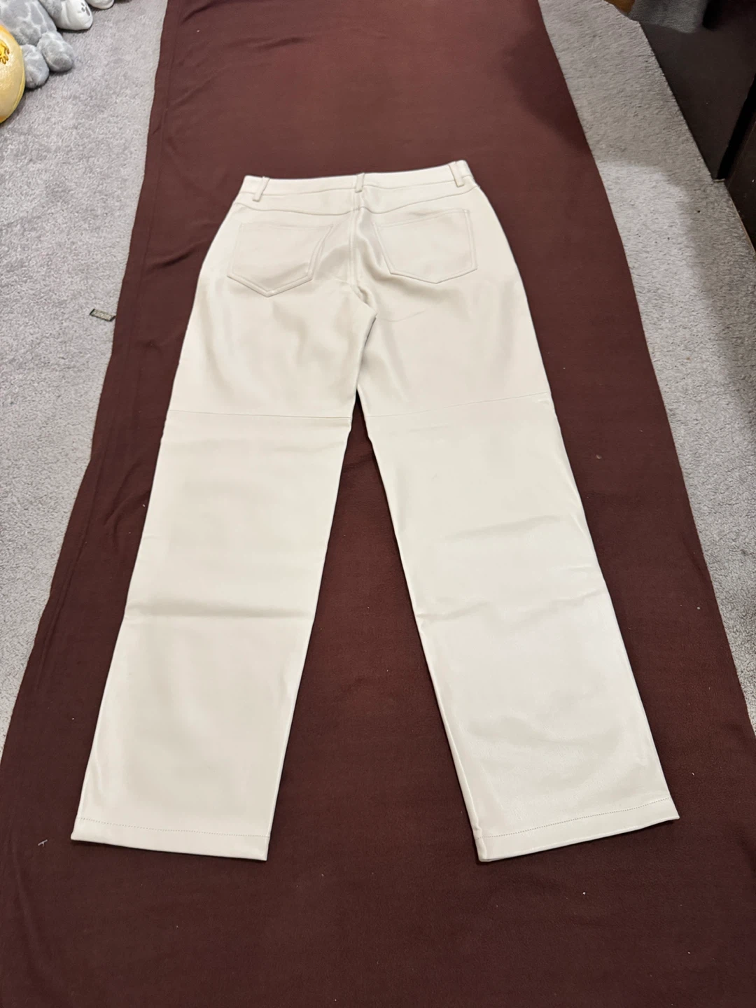 (Mango) Beige Faux Leather Straight Leg Pants - photo 2