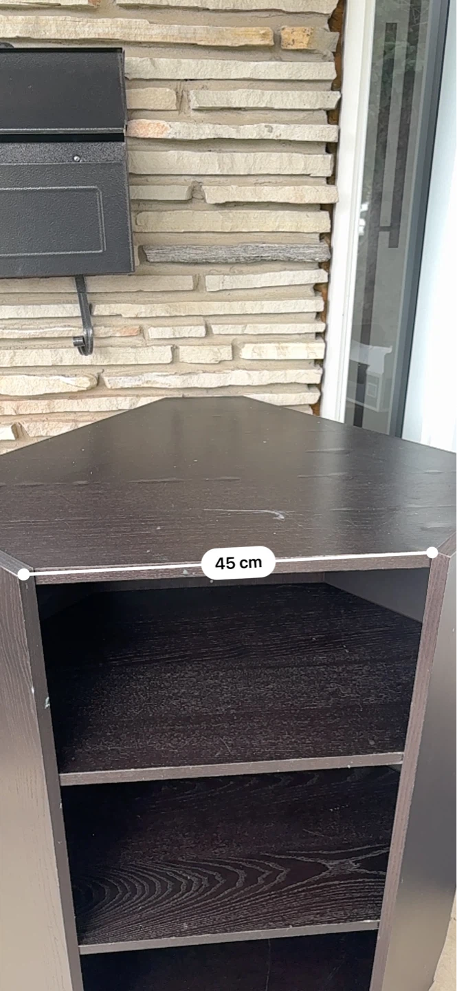 Dark Brown Corner Shelf Unit - photo 2