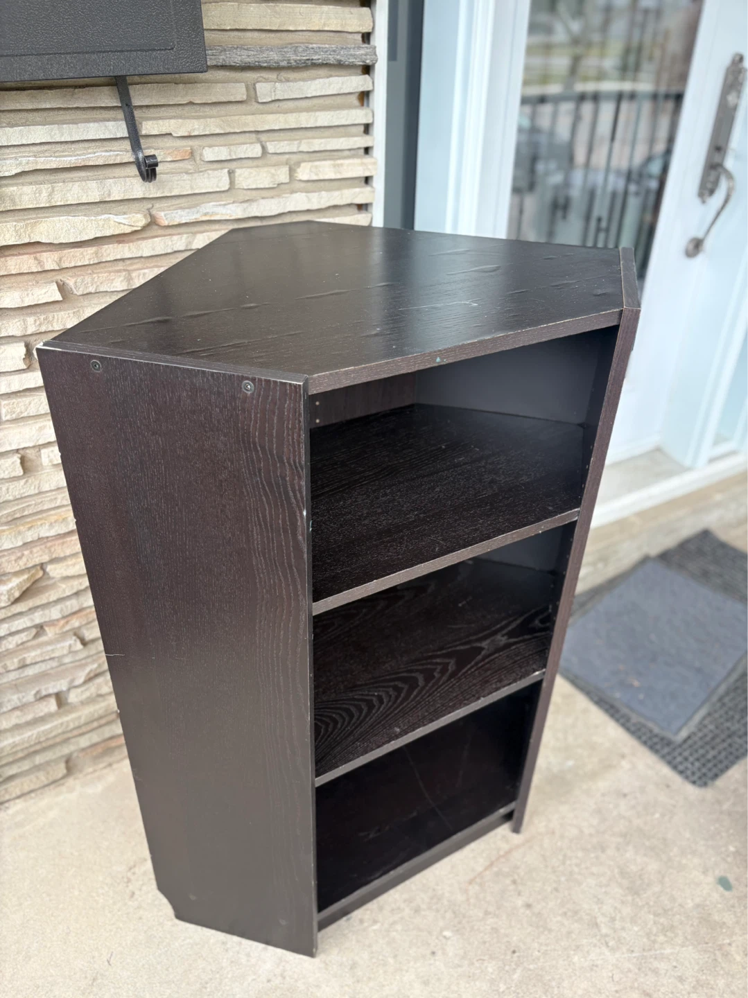 Dark Brown Corner Shelf Unit