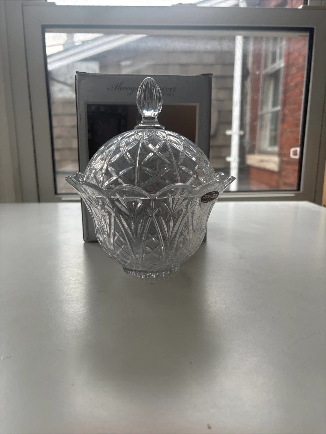 Always & Forever Collectible Lead Crystal Covered Bowl