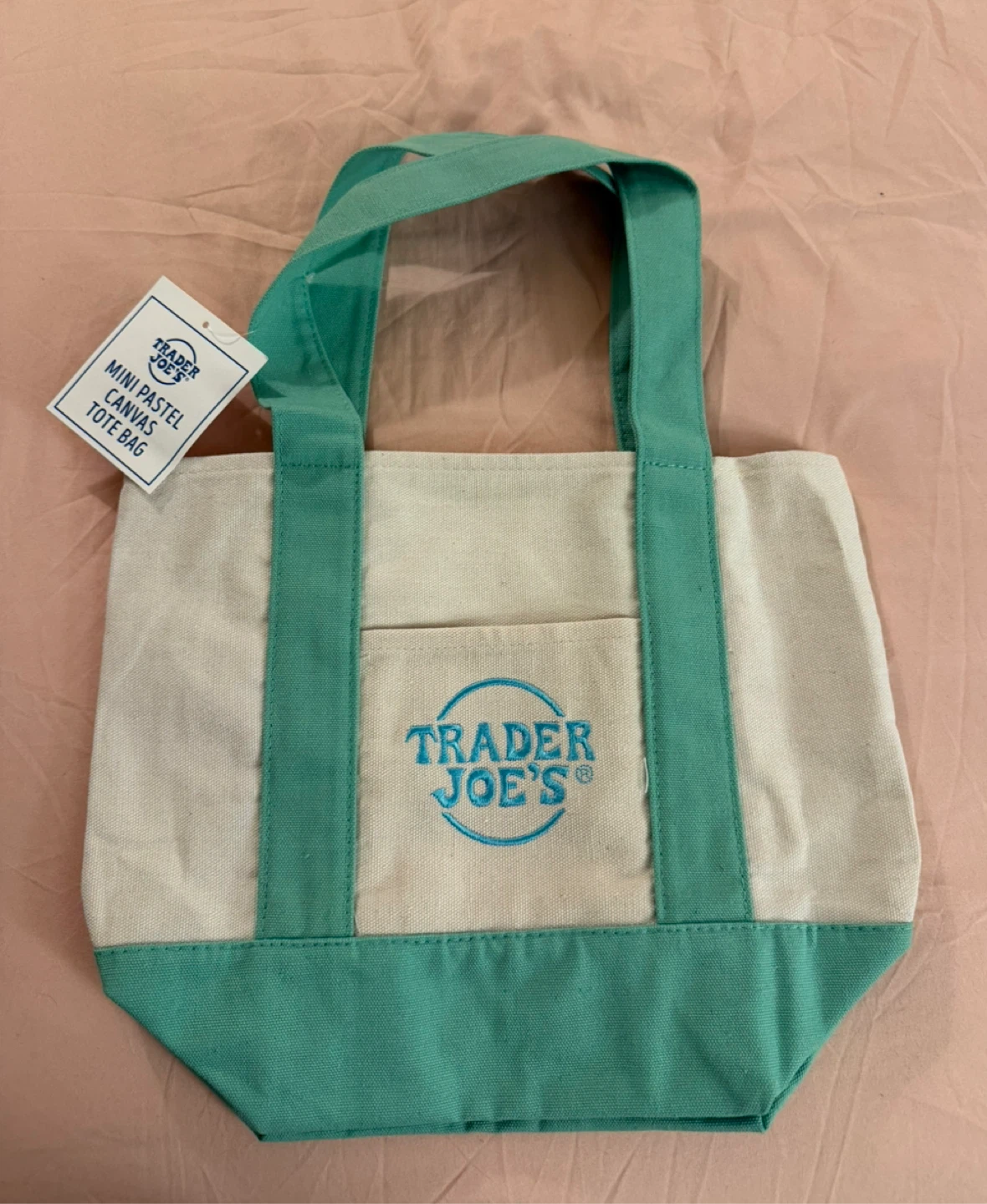 Trader Joe's Mini Pastel Canvas Tote Bag