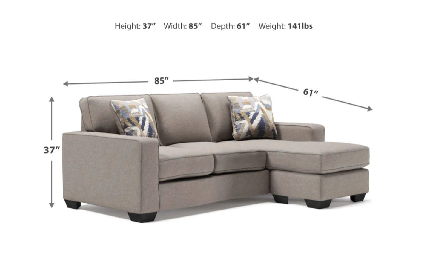 Gray Sectional Sofa with Chaise - photo 2