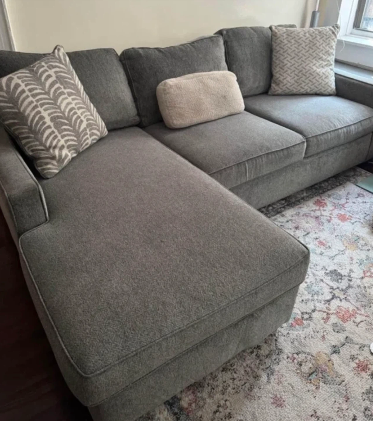 Gray Sectional Sofa with Chaise