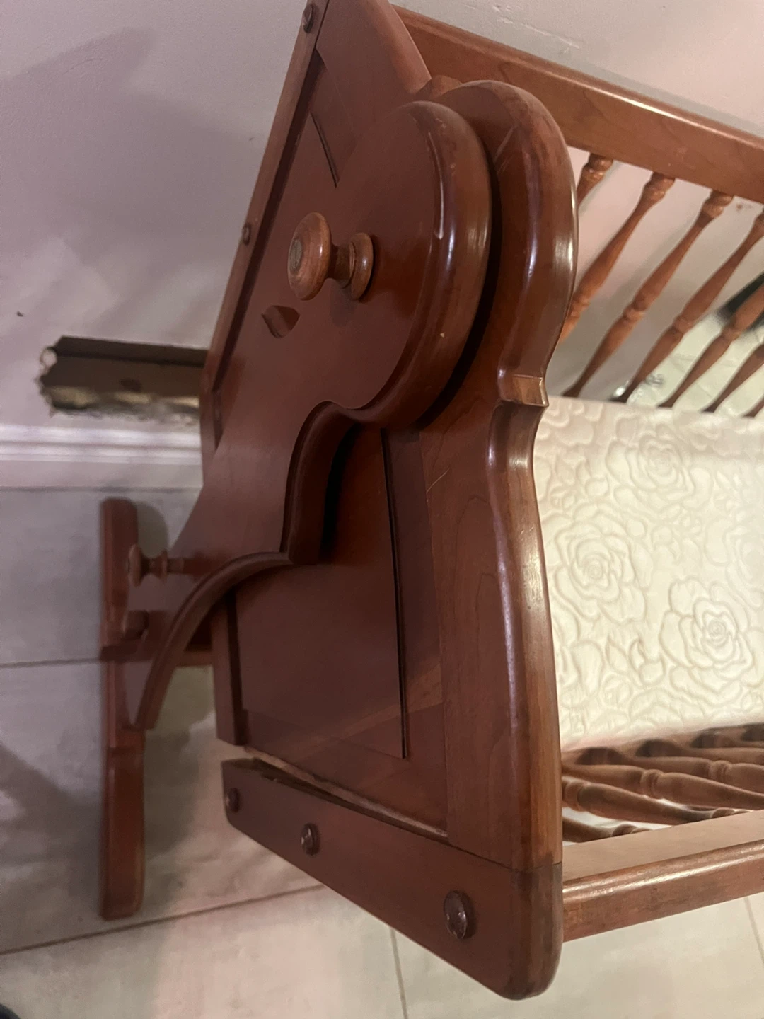 Wooden Cradle with Mattress - photo 4