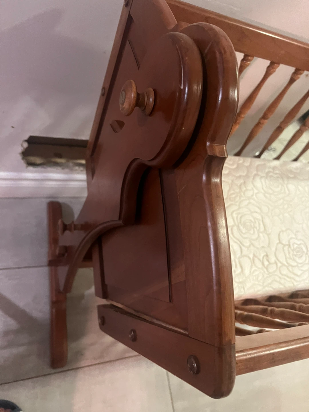 Wooden Cradle with Mattress - photo 5