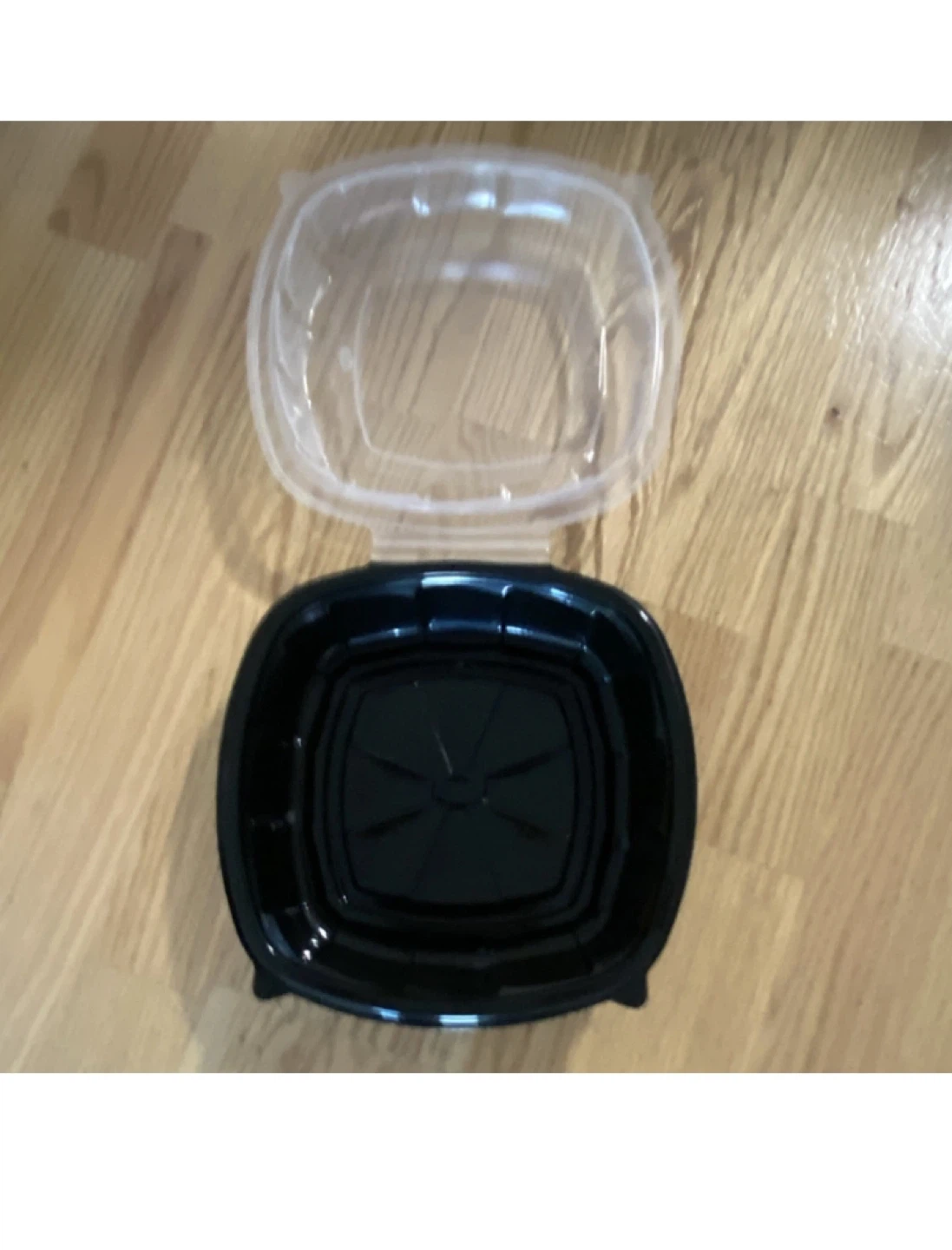 Black Plastic Food Container with Clear Lid