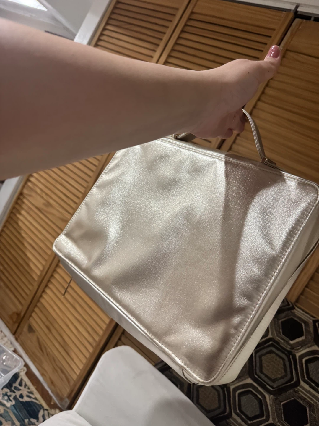 Lancome Metallic Rose Embossed Cosmetic Bag - photo 3