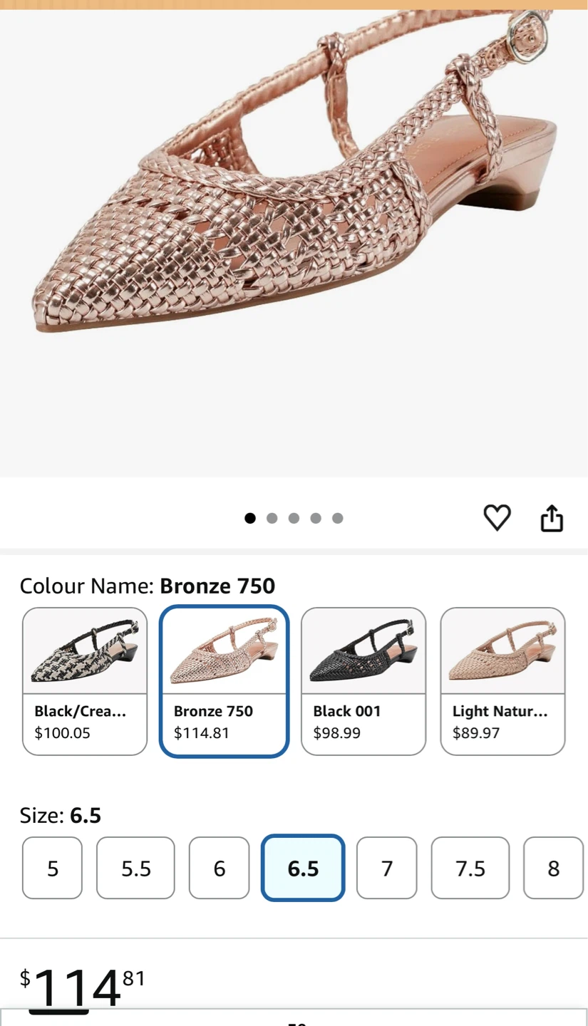 Marc Fisher Womens Kelysa Ballet Flat - Bronze 750, Size 6.5