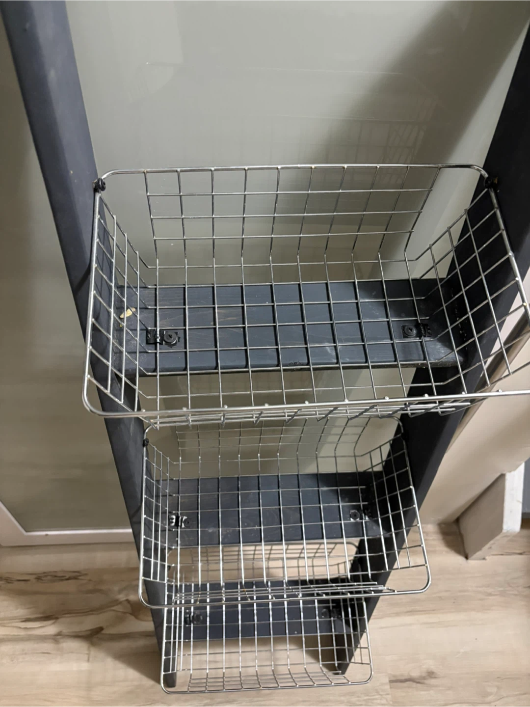 3-Tier Metal Wire Basket Shelf Unit