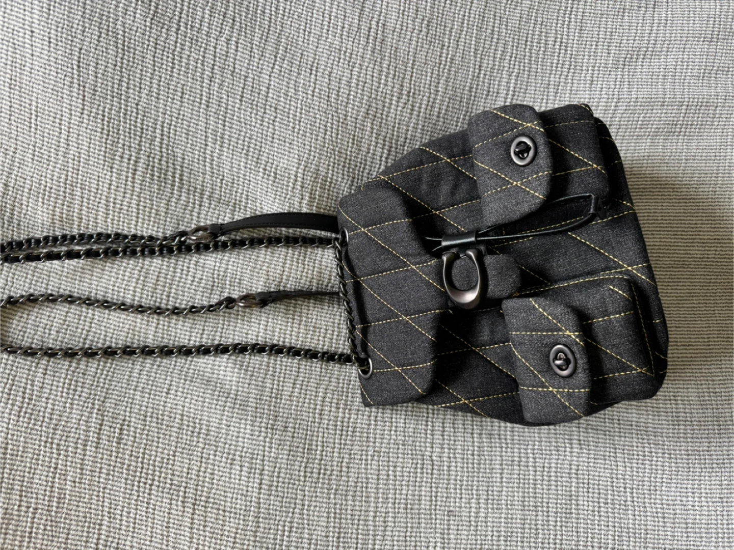 Coach Quilted Denim Backpack Purse - photo 3