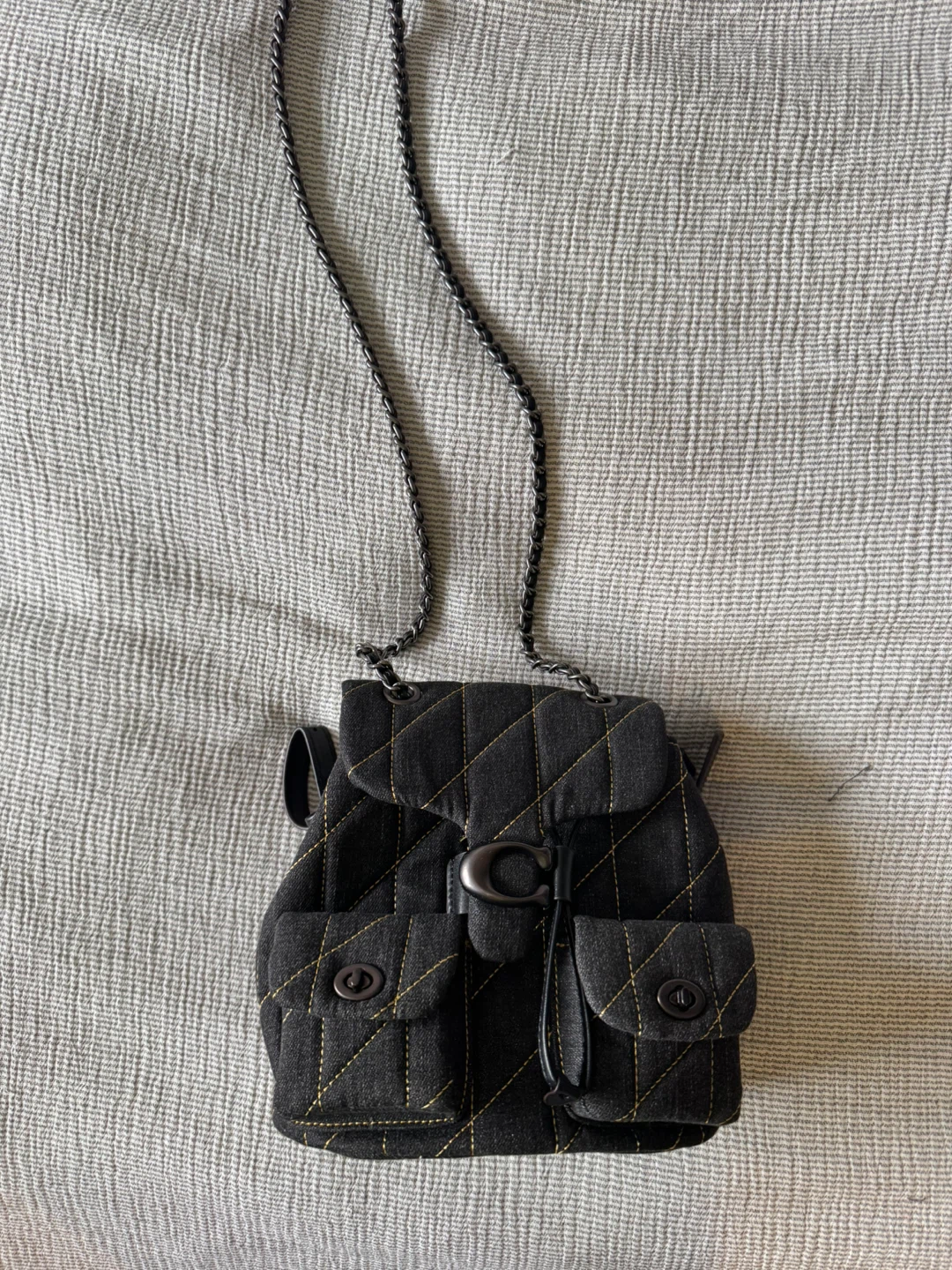 Coach Quilted Denim Backpack Purse - photo 2
