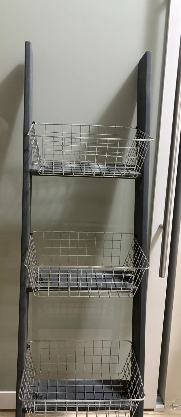 3-Tier Metal Wire Basket Shelf Unit - photo 2
