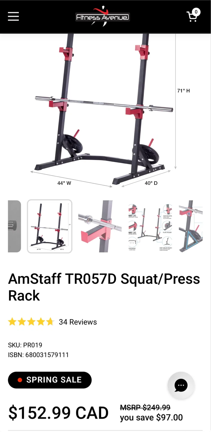 Squat/Press Rack with Weights, Bar