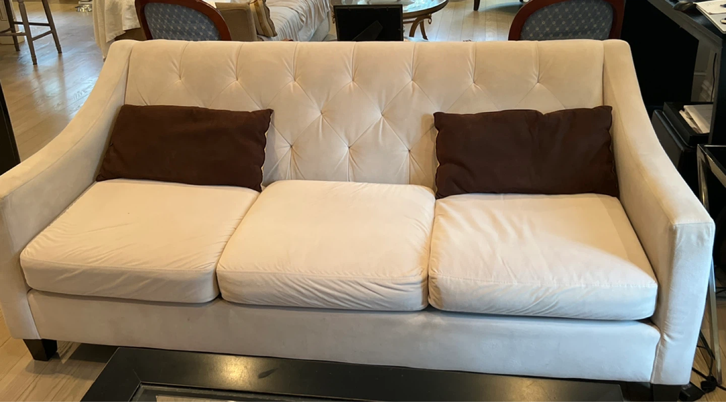 Beige Tufted Sofa - photo 2