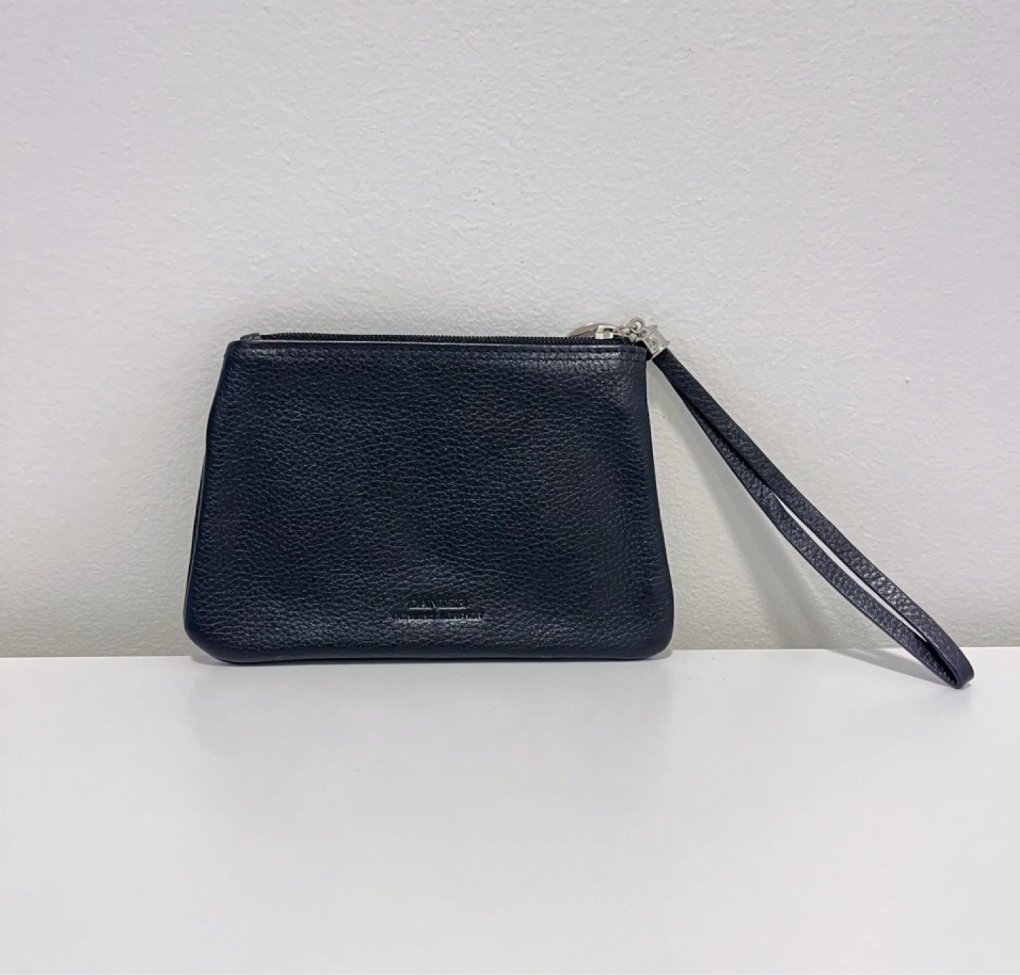 Danier Black Genuine Leather Wristlet Pouch