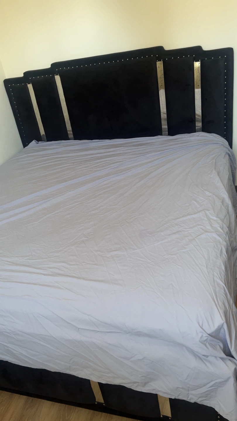 Black Velvet Tufted Headboard Bed Frame