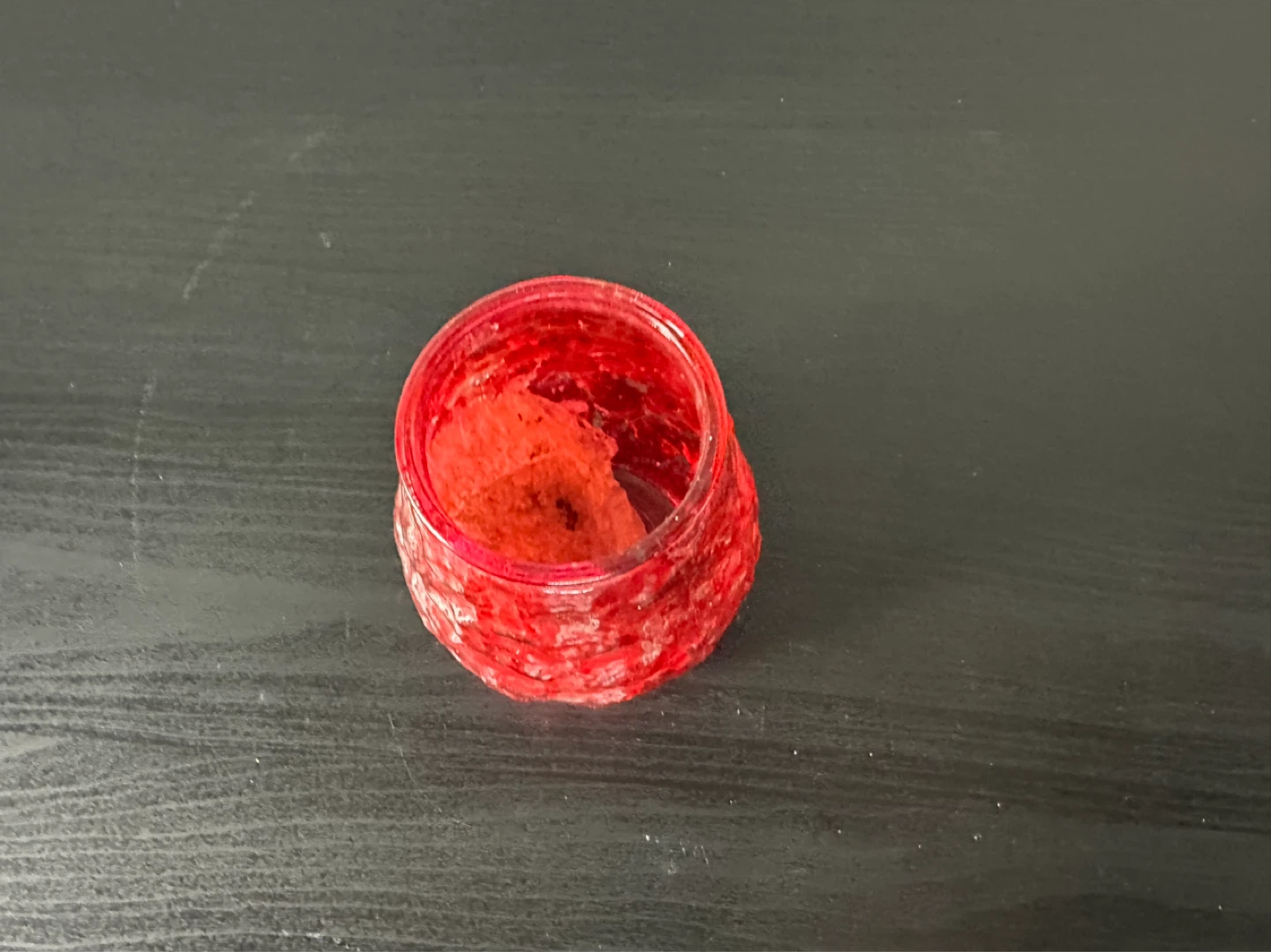 Red Textured Glass Jar