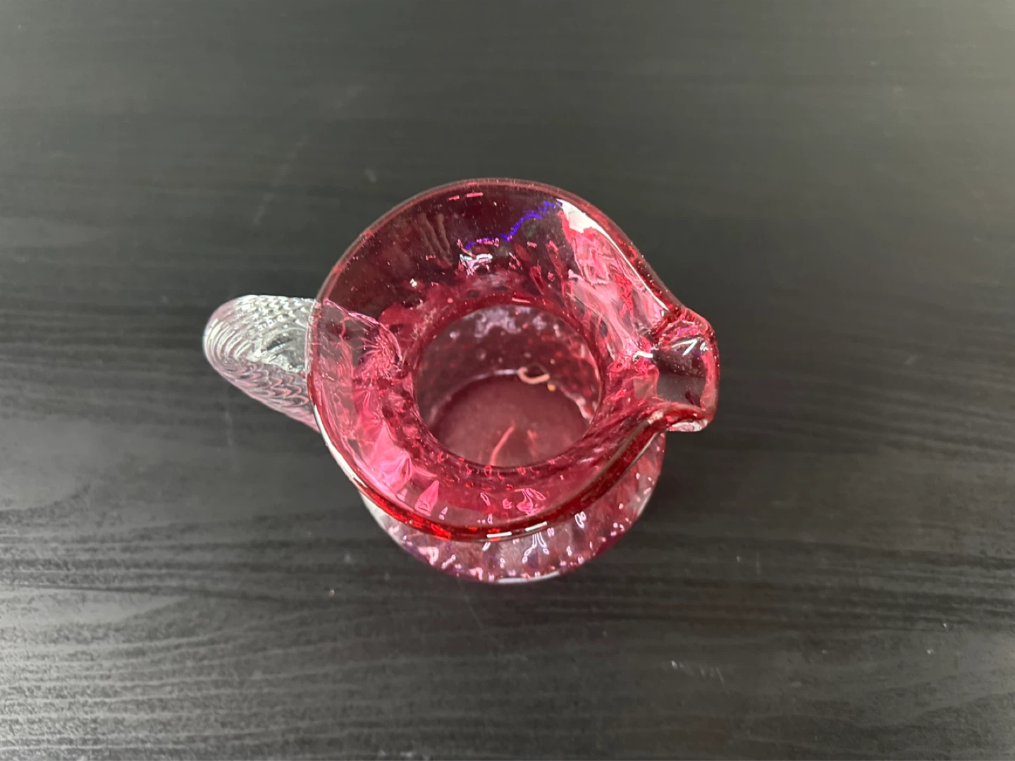 Small Pink Glass Pitcher