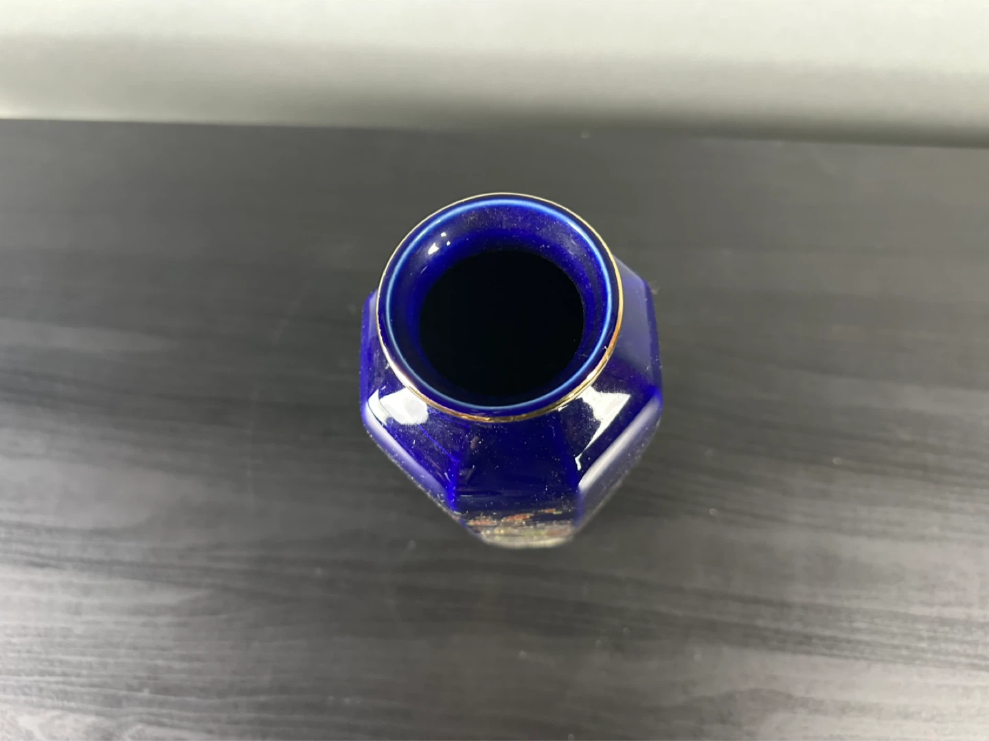 Decorative Cobalt Blue Vase with Peacock Design - photo 2