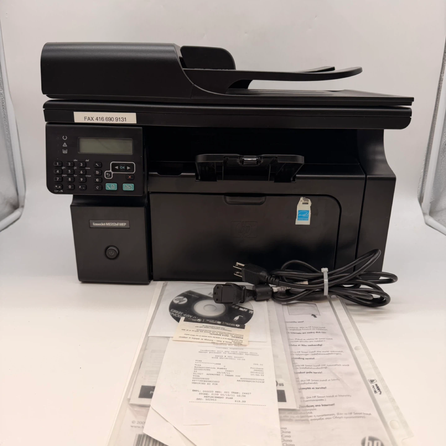HP LaserJet M1212nf MFP Laser Printer Scanner Copier Fax Tested