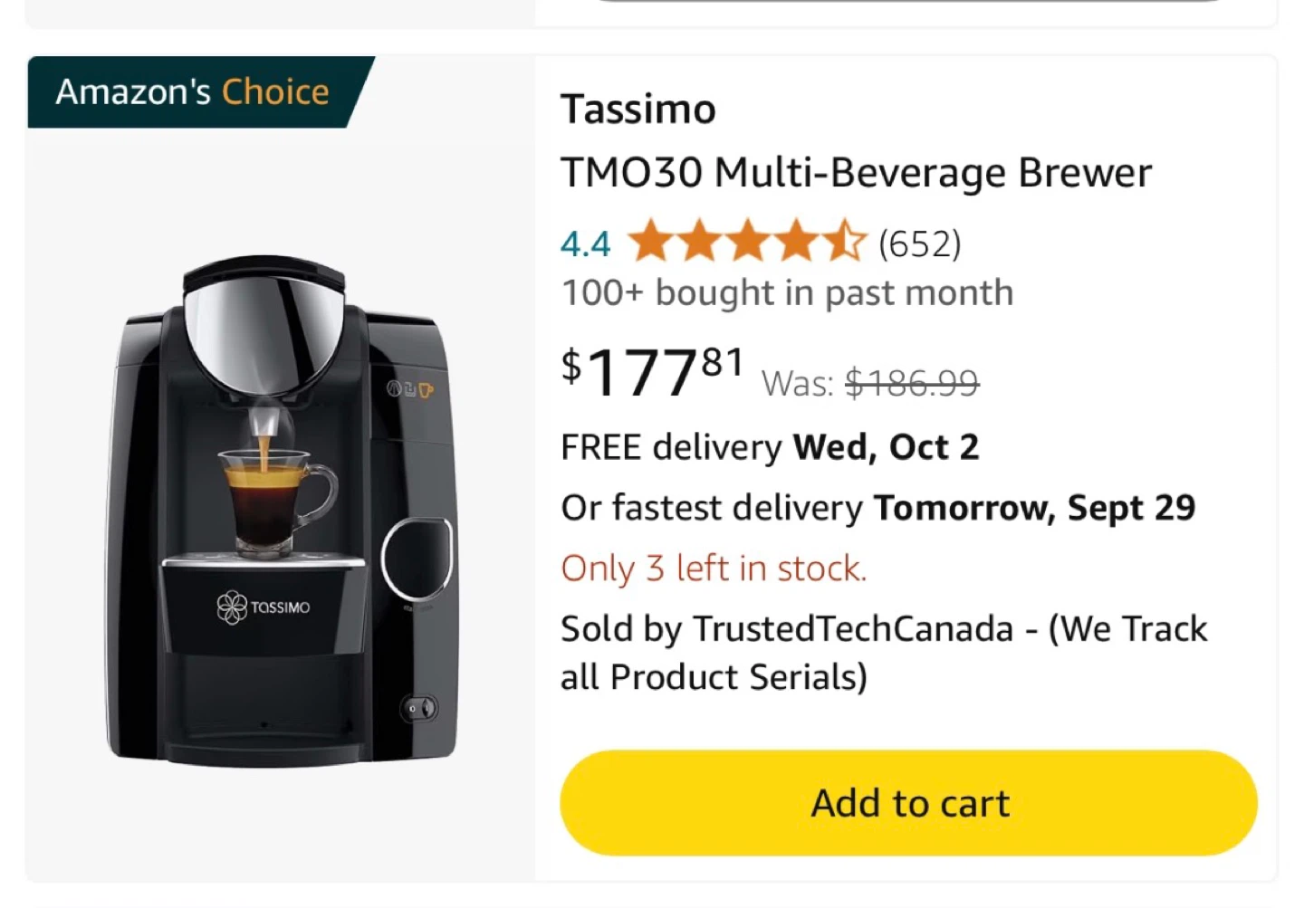 Tassimo TMO30 Multi-Beverage Brewer
