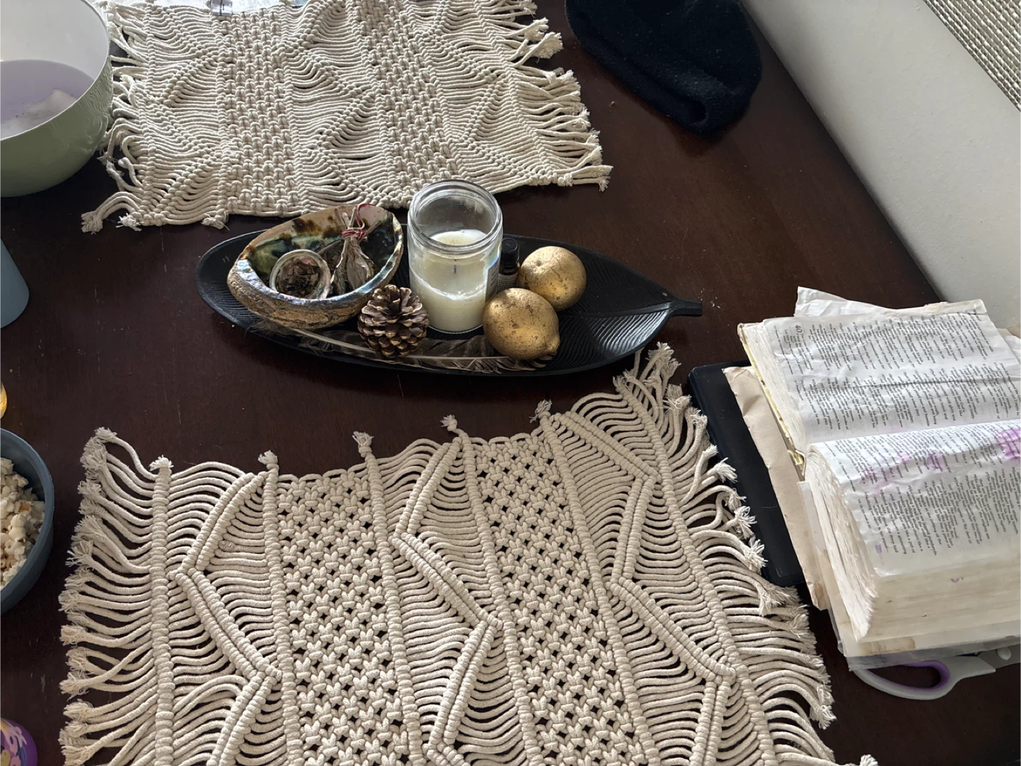 Macrame Table Placemats Set - Rustic Dining Decor - photo 2