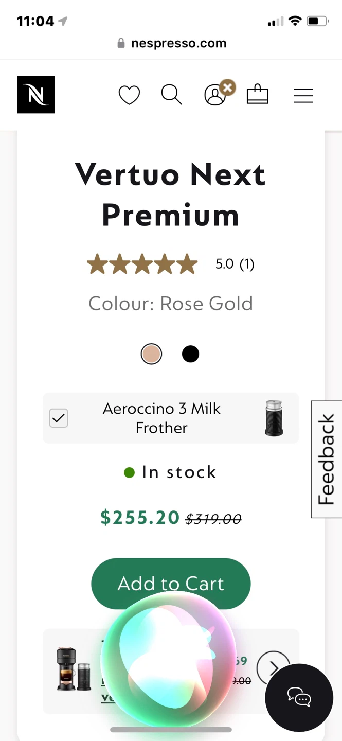 Nespresso Vertuo Next Premium Coffee Machine - Rose Gold - photo 4