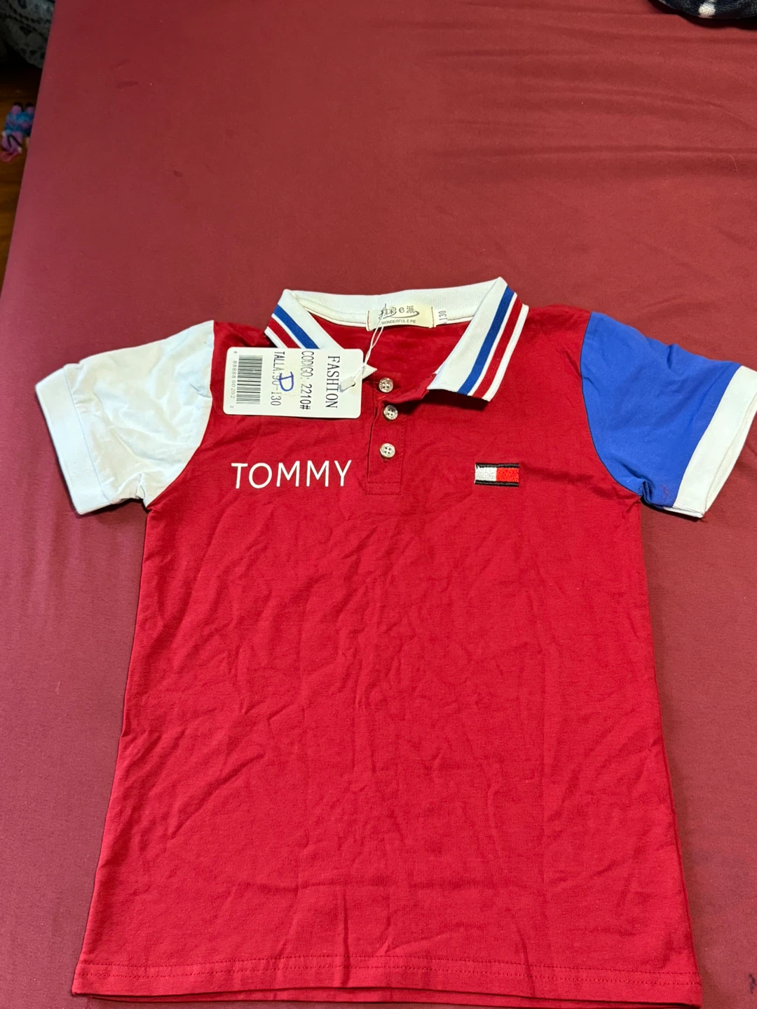 Tommy Hilfiger Kids Polo Shirt - Red/White/Blue