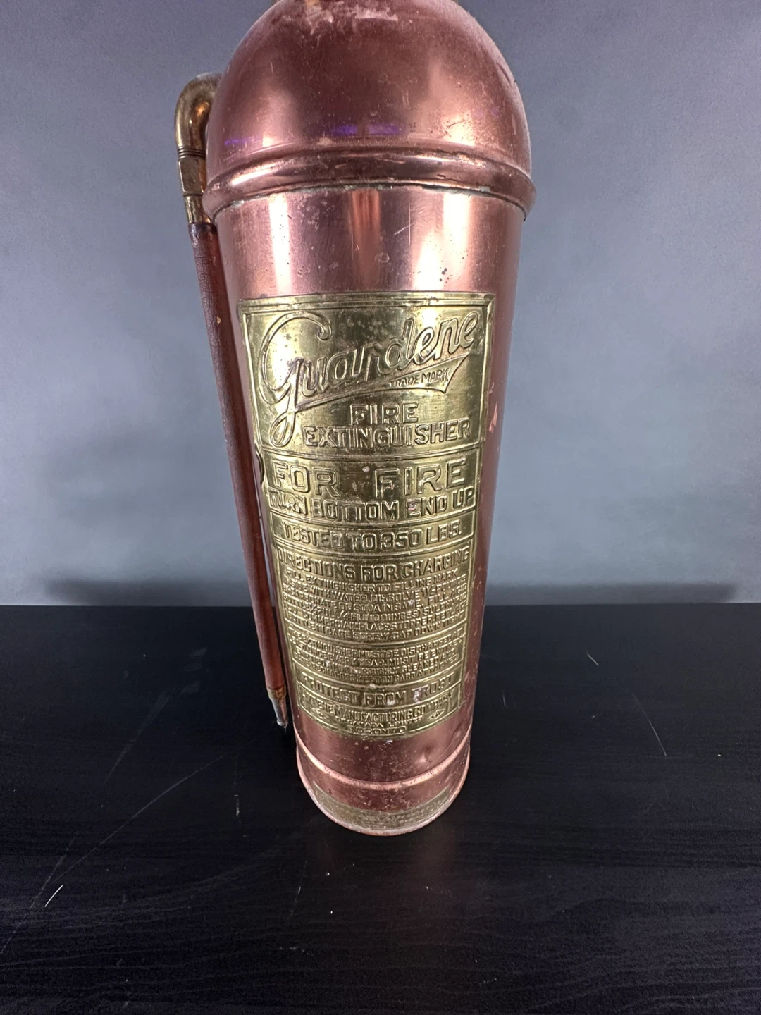 Vintage "Guardene" Copper Fire Extinguisher - photo 3