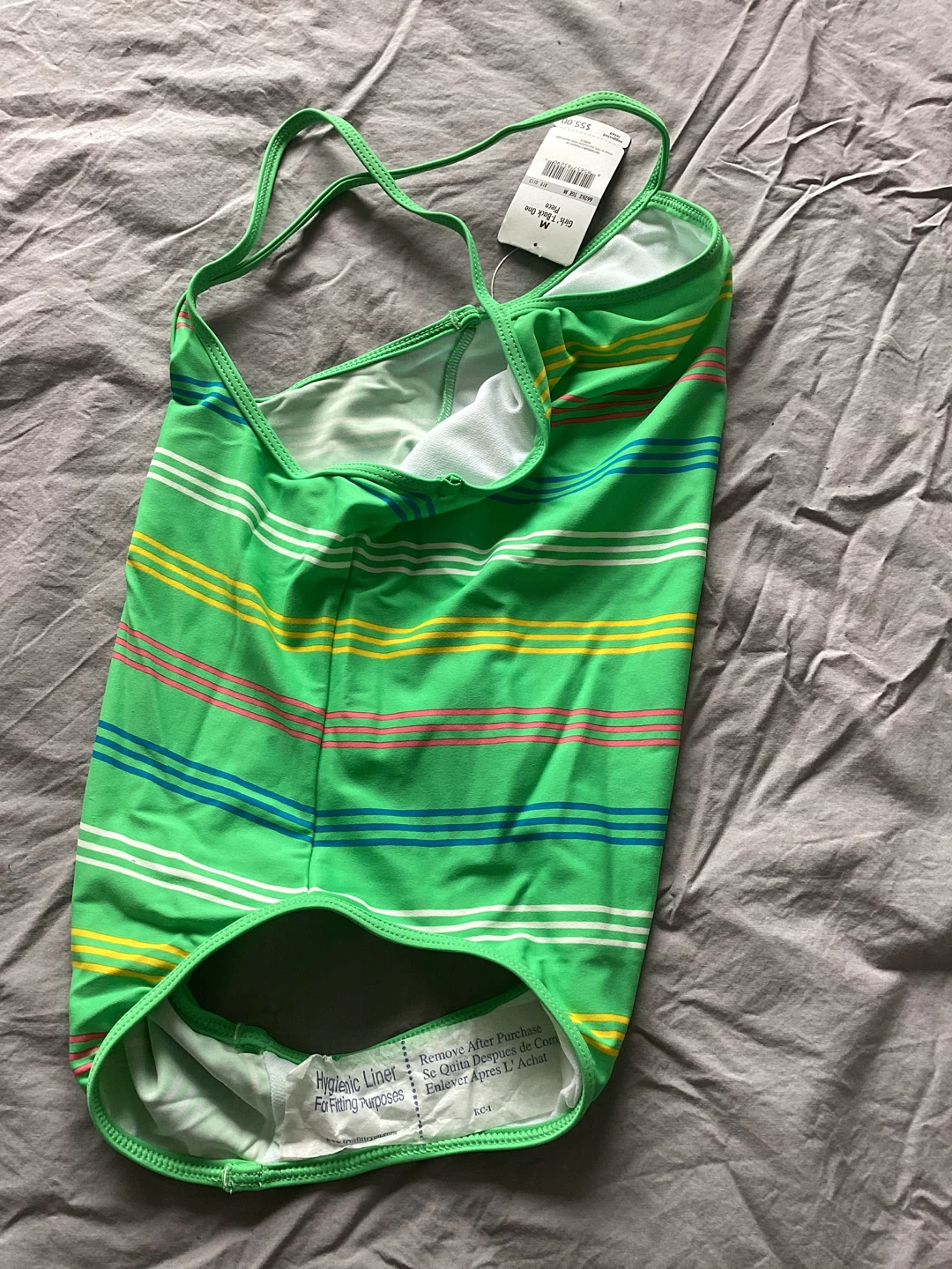 Patagonia Girls new Swimsuit - Green Stripe - Size M (10) - photo 5