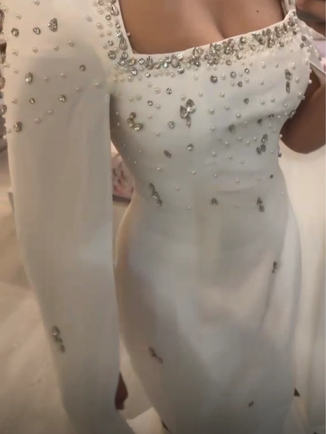 Miss Rosier White Embellished Square Neck Dress - photo 3