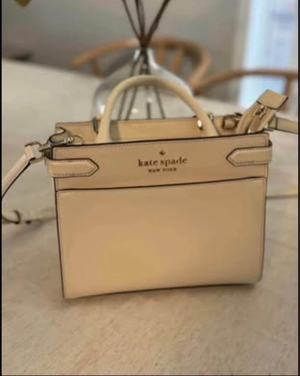 Kate Spade Cream Leather Satchel Purse