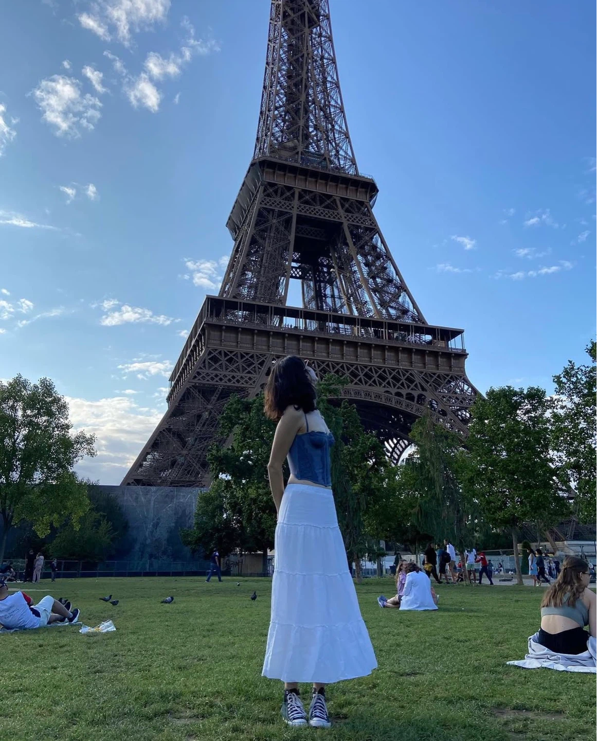 Brandy Melville White Tiered Maxi Skirt