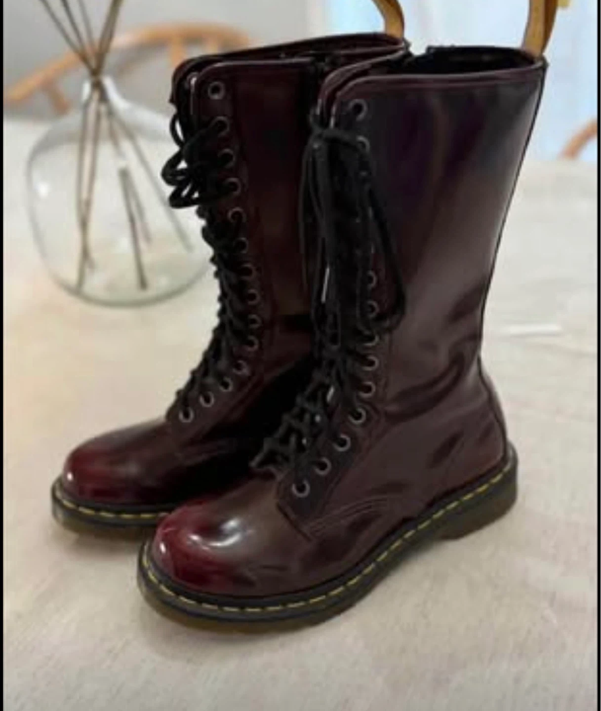 Dr. Martens Cherry Red Patent Leather Boots