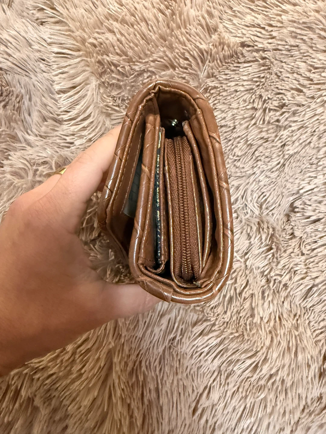 Brown Faux Croc Wallet - photo 3