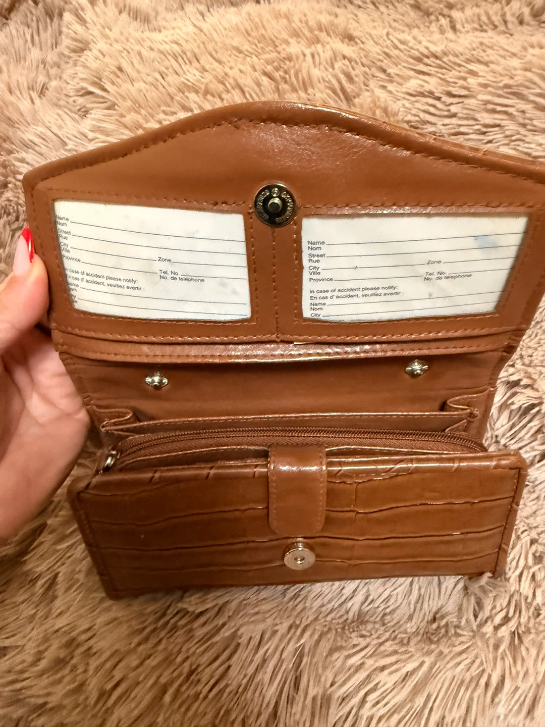 Brown Faux Croc Wallet - photo 4