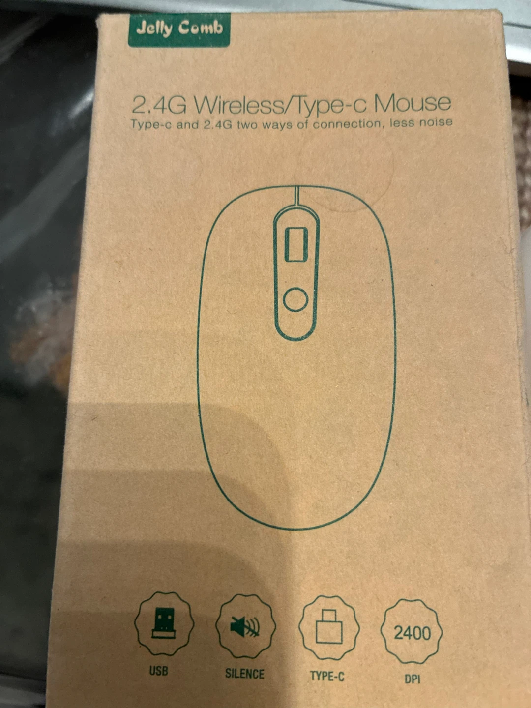 Jelly Comb 2.4G Wireless Type-C Mouse White - photo 4