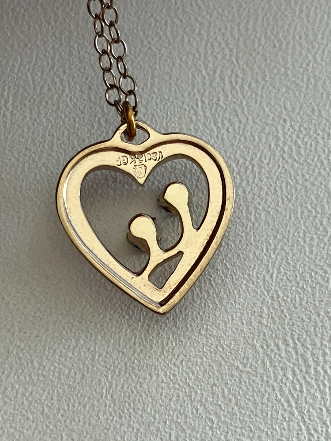 12k Gold Fill Heart Necklace with Blue Stones - photo 4