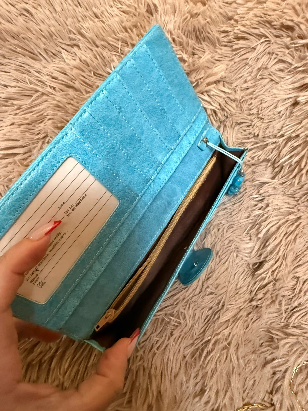 Blue Wallet with Foral Embroidery - photo 3
