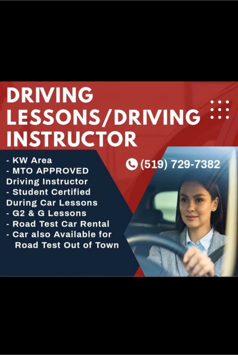 Driving Lessons & MTO Approved Driving Instructor - KW Area