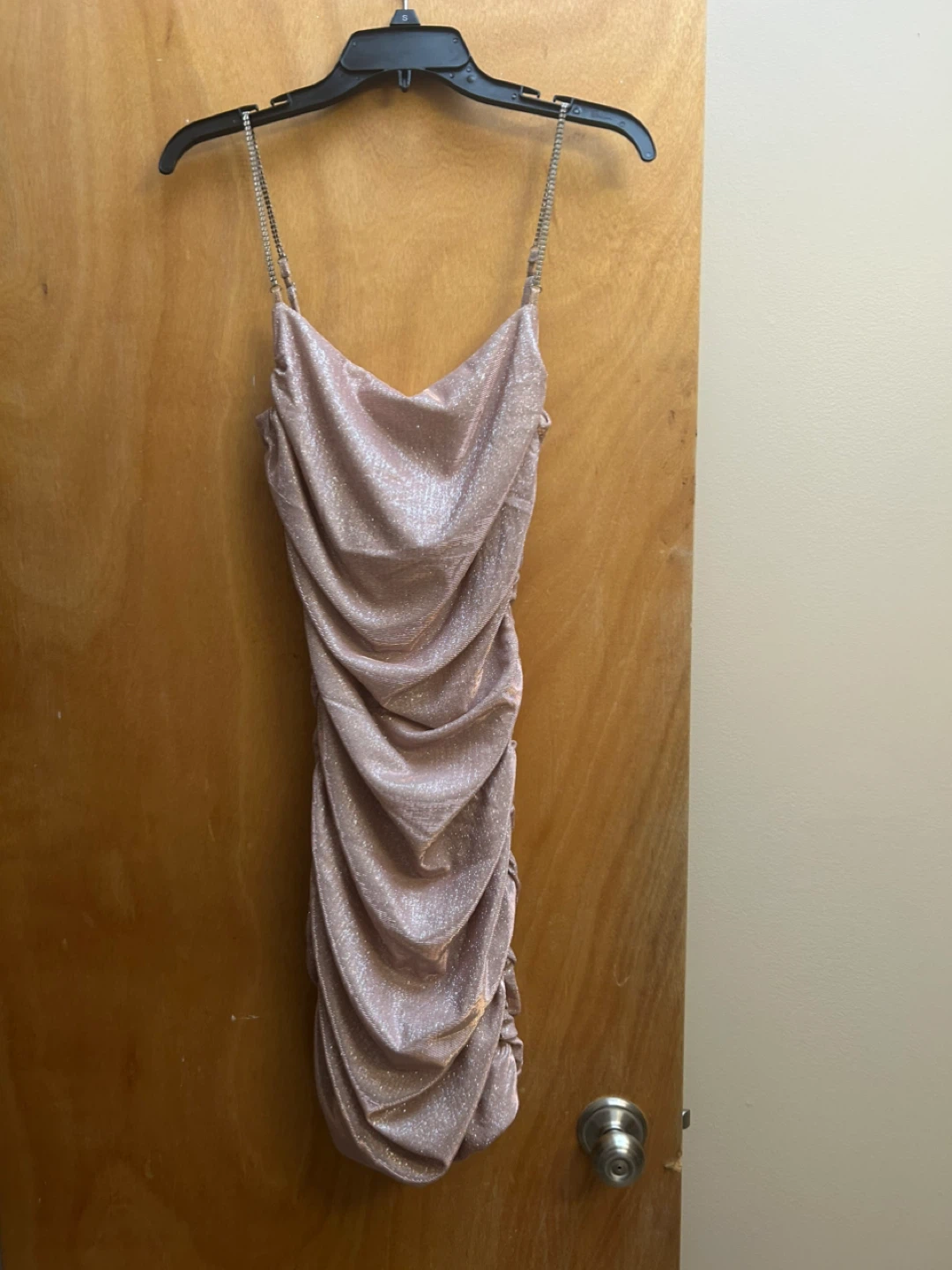 AKIRA Sparkly Ruched Mini Dress