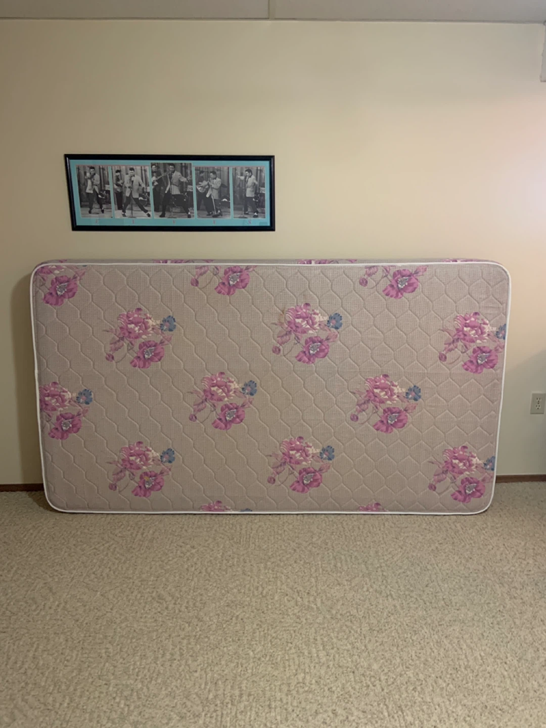 Floral Print Mattress (2) with frame