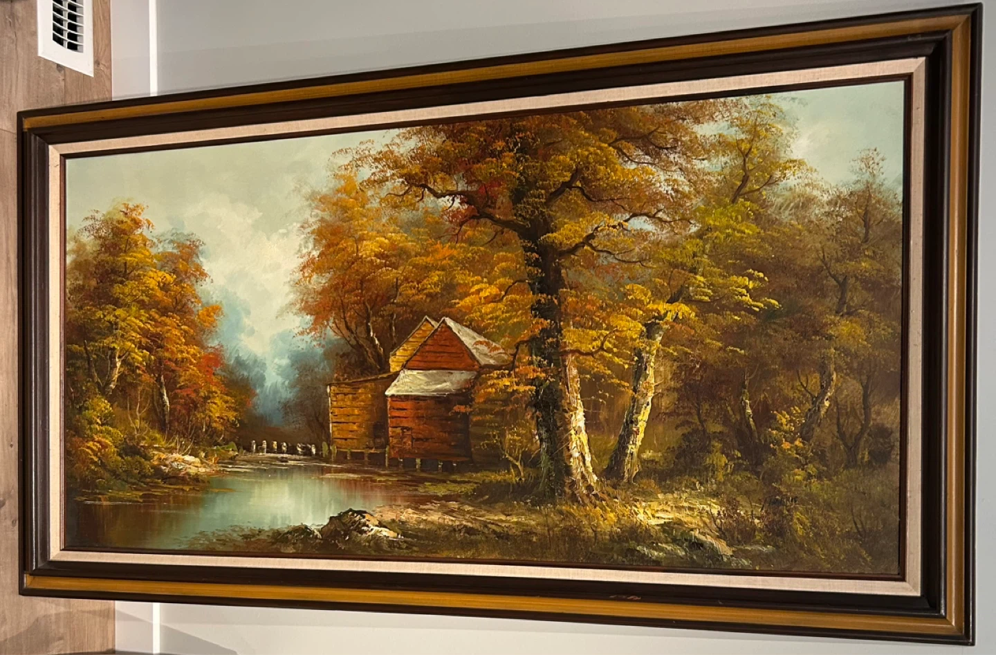 Large Vintage Oil Landscape - (54.5" × 30")