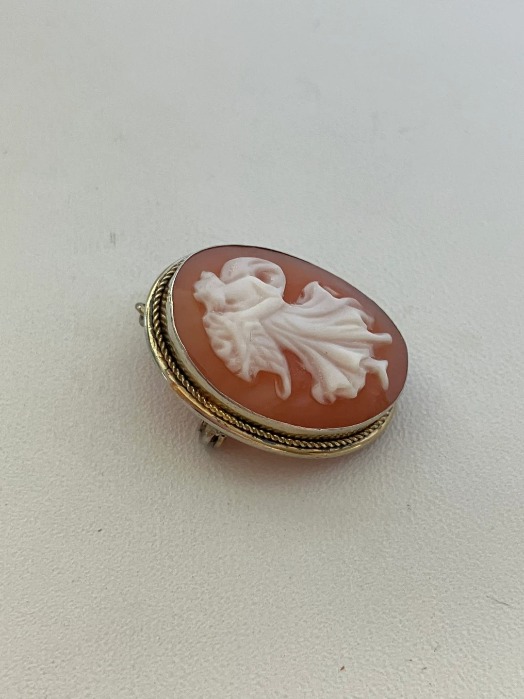 800 silver Vintage Cameo Brooch Pendant - photo 3