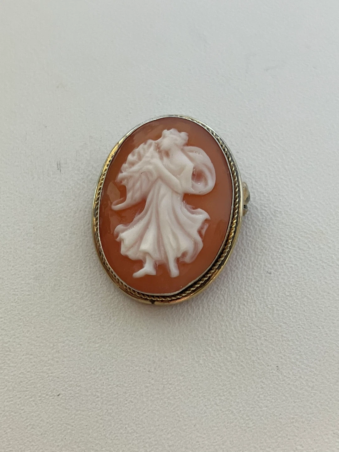 800 silver Vintage Cameo Brooch Pendant - photo 2