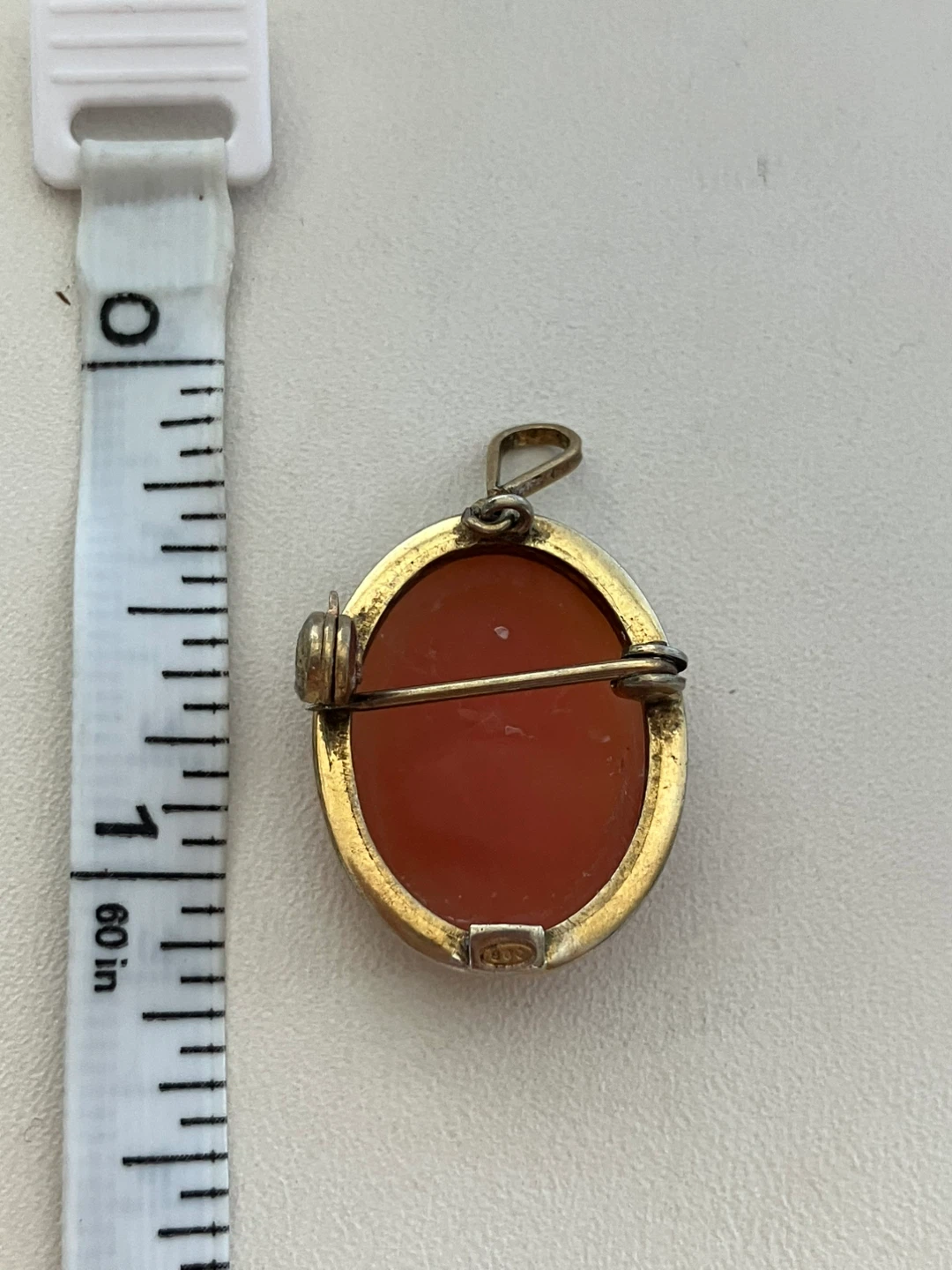 800 silver Vintage Cameo Brooch Pendant - photo 4