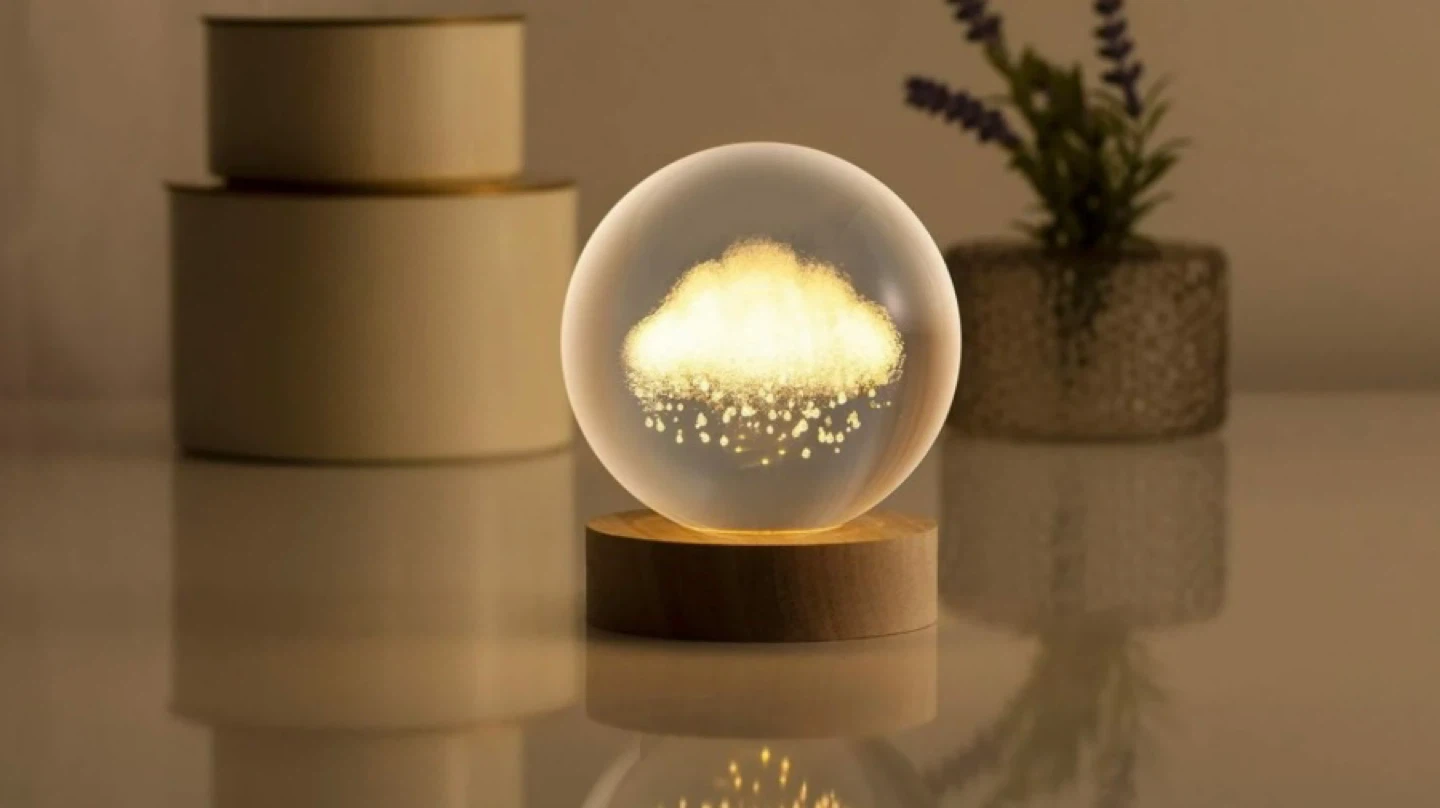 Merkury Innovations 3D Floating Cloud Crystal Orb Light