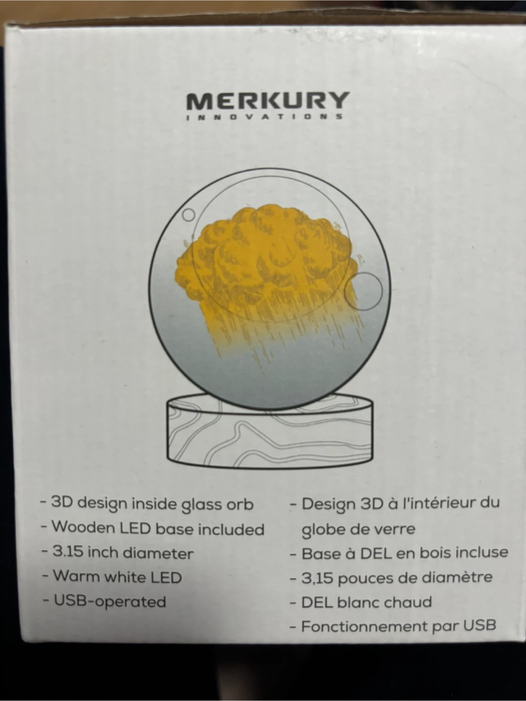 Merkury Innovations 3D Floating Cloud Crystal Orb Light - photo 3